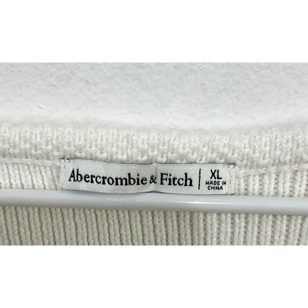 ABERCROMBIE & FITCH White Mara Sleeveless Knit Vest Gold Tone Buttons Size XL - Picture 6 of 7